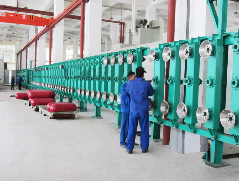 Gas cylinder spraying and curing drying unit