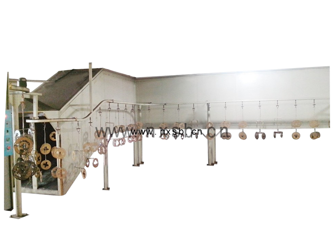 Suspended chain-type conveyance tunnel line